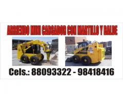 Arriendo Minicargador con Balde y Martillo Hidraulico