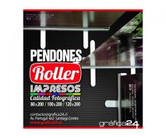 PENDONES ROLLER IMPRESOS  EN TELA PVC O PAPEL SINTETICO