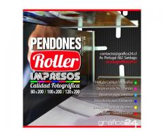 PENDONES ROLLER IMPRESOS  EN TELA PVC O PAPEL SINTETICO