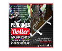 PENDONES ROLLER IMPRESOS  EN TELA PVC O PAPEL SINTETICO