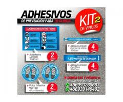 Kit 16 Adhesivos Prevencion Covid19 para Oficinas, Clinicas, Comercio, Empresas