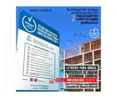 Letrero de  Obras Certificación Cumplimiento Protocolos Covid19