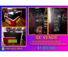 PARA SALON DE BELLEZA SE VENDE UNA CAJA RECEPCION + VITRINA SEBASTIAN PROFESSIONAL