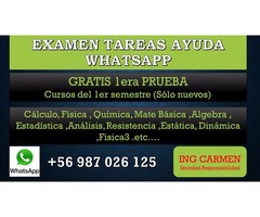 Clases de Calculo Fisica Quimica tareas examen whatsapp