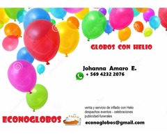 GLOBOS CON HELIO  DOMICILIOS EVENTOS FUNERALES