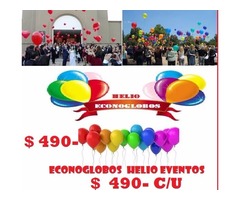 GLOBOS CON HELIO  DOMICILIOS EVENTOS FUNERALES