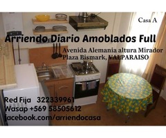 arriendo por dia casa amoblada en valparaiso wifi cable 1d1b