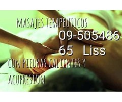 masaje descontracturante con piedras calientes