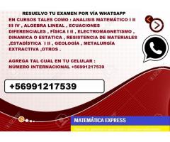 Resolución de pruebas , examenes por whatsapp de química , física