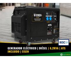 GENERADOR ELÉCTRICO DIESEL EISEN | 6,2KVA | CON ATS INCLUIDO | CERTIFICADO SEC